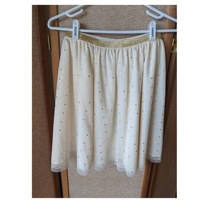 Gold mini polka dot skirt
